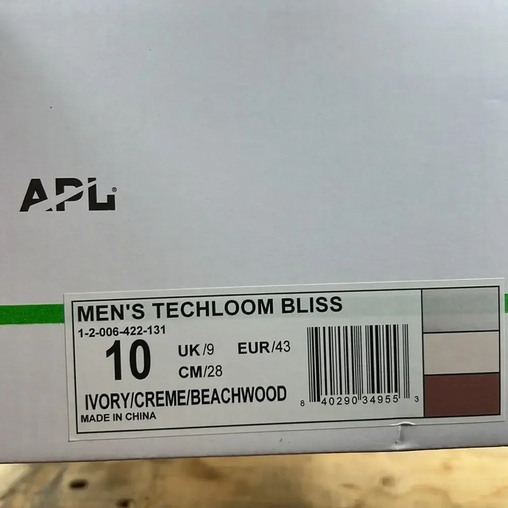 APL Men's Techloom Bliss Sneakers - Ivory/Creme/Beachwood - 10 - NIB